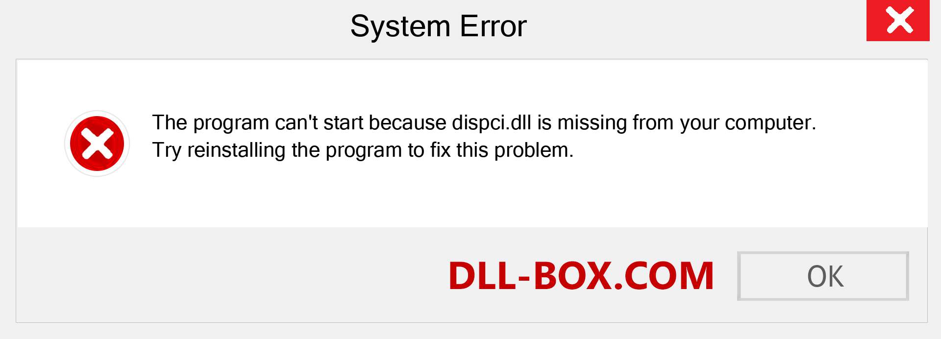  dispci.dll file is missing?. Download for Windows 7, 8, 10 - Fix  dispci dll Missing Error on Windows, photos, images